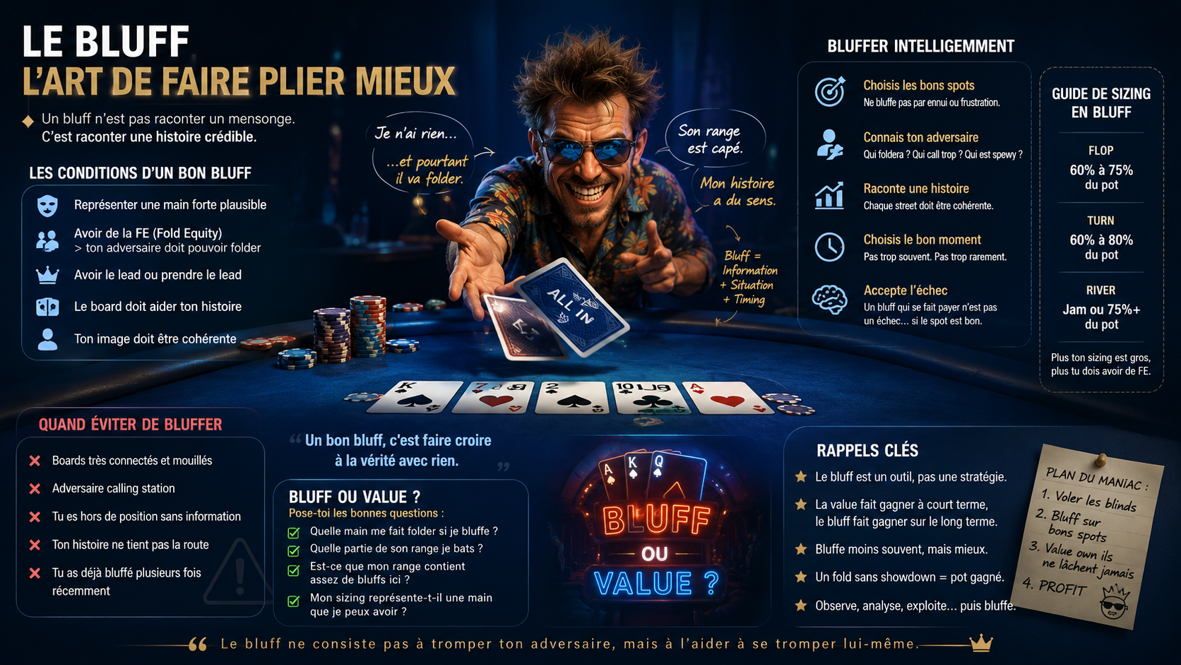 Cheat-sheet — La mise en bluff en NL2